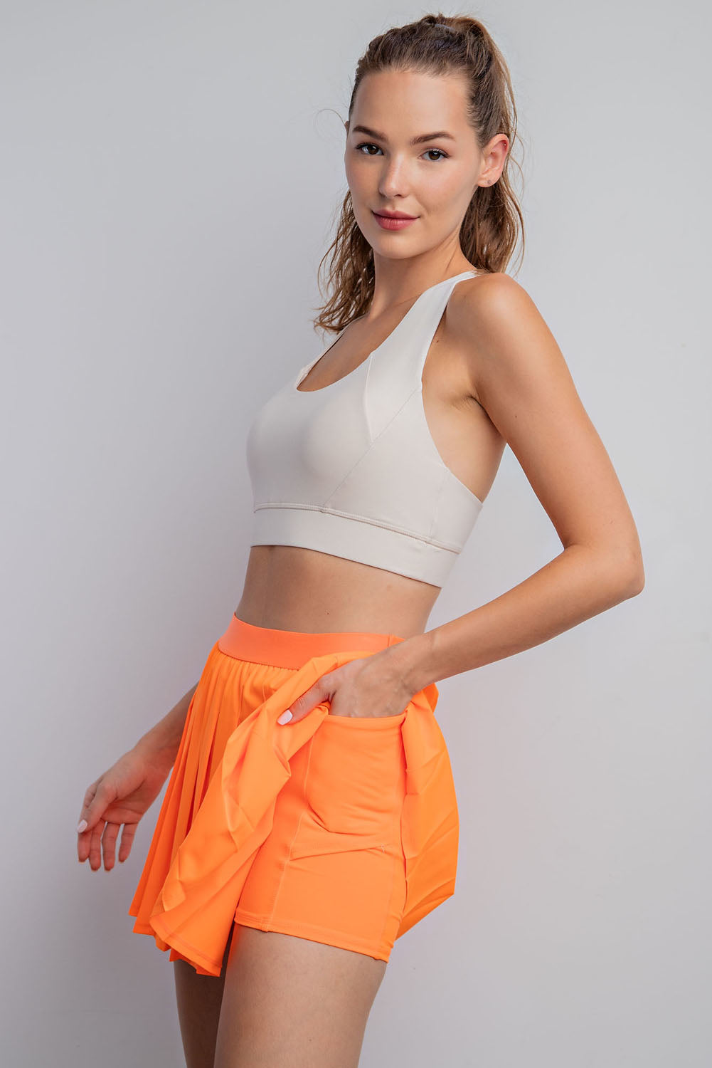 STRETCH WOVEN ACTIVE PLEAT TENNIS SKORTS